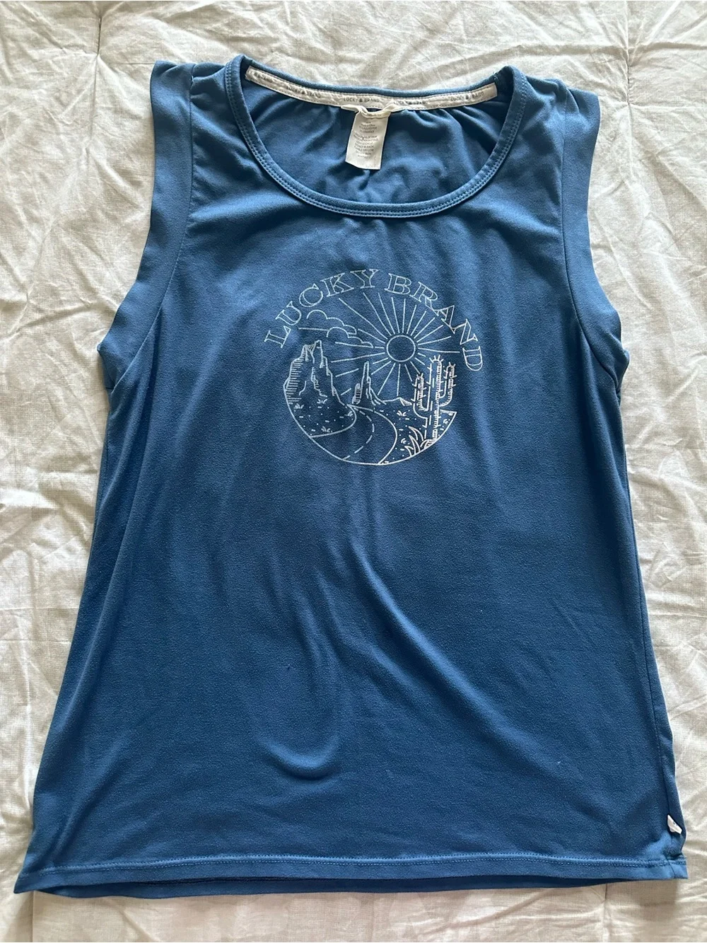 Lucky Brand Blue Graphic Desert Tank Top